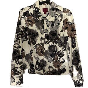 Black, White & Brown Floral Jacket - 212 Collection